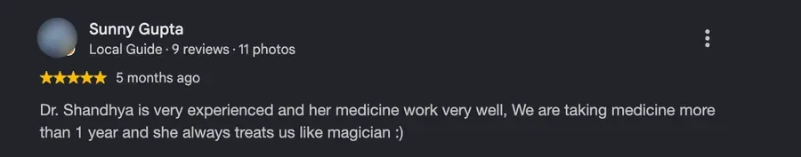 Google review by Sunny Gupta, 5 out of 5 stars