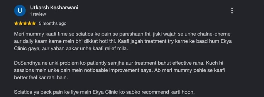 Google review by Utkarsh Kesharwani, 5 out of 5 stars
